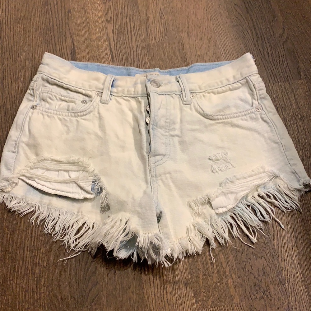 Free people distressed jean shorts